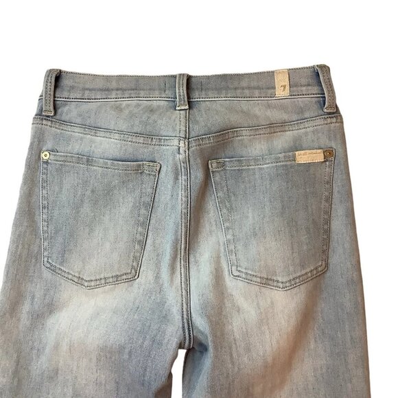 7 For All Mankind High Waist Cropped Skinny Jeans Womens Size 27 - Picture 3 of 9